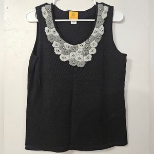 Ruby Rd. Wide Strap Black Tank Top!